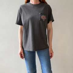 1980/90s !!!! Perfectly Tattered, Torn and Worn Harley Front and Back Pocket T-Shirt - THIS. IS. RAD.