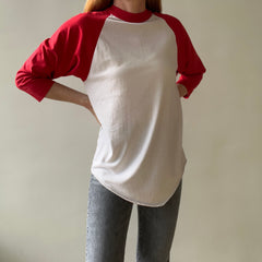1970s/80s Red and White Three Quarter Sleeve T Shirt