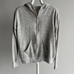 1980s Thinned Out Super Slouchy Blank Gray Hoodie