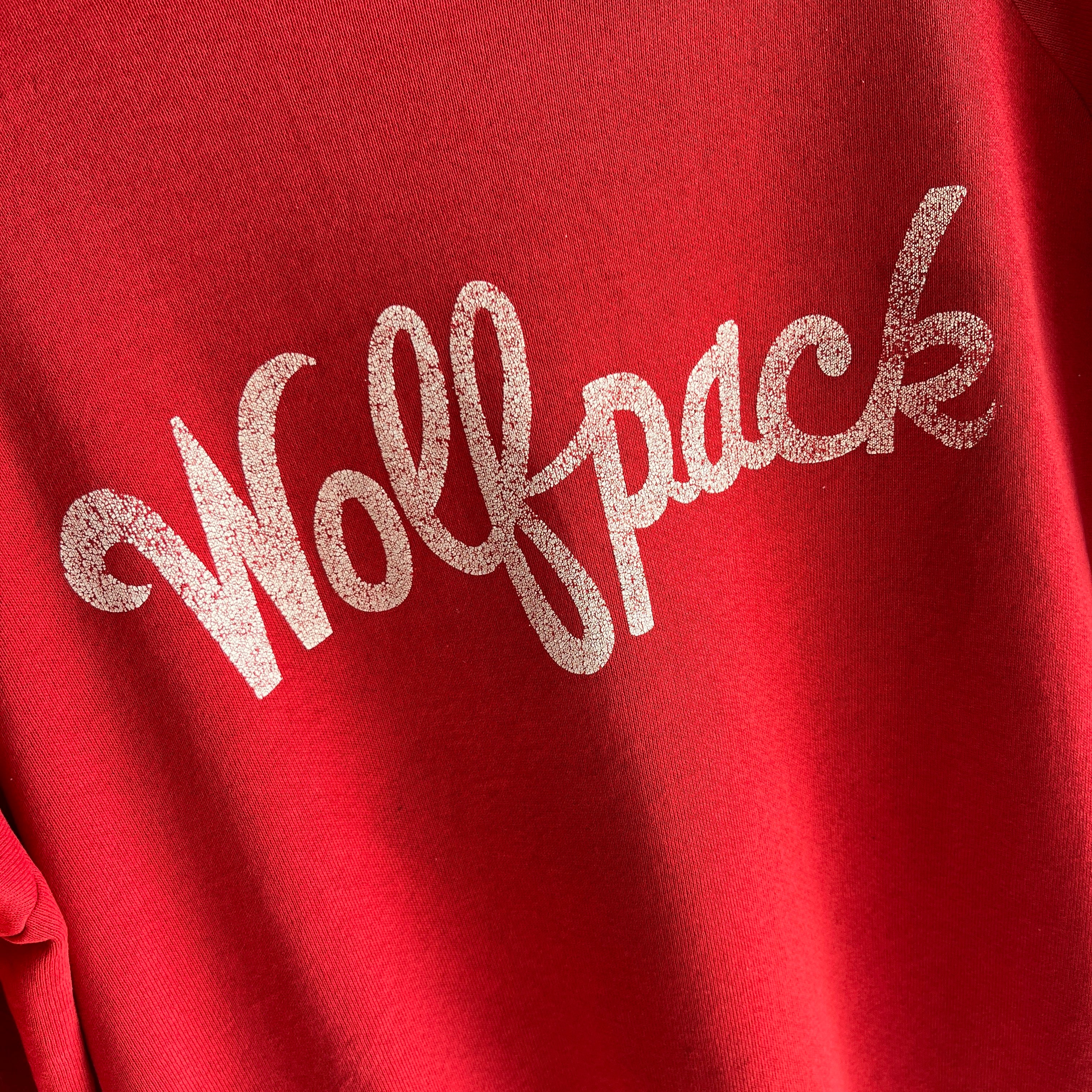 1980s Wolfpack Destroyed and Thinned Out Sweatshirt