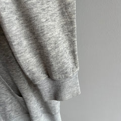 1980s Thinned Out Super Slouchy Blank Gray Hoodie