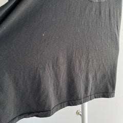 1980s Blank Black Muscle Tank T-Shirt - Selvedge Pocket