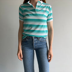 1980s Cute Striped Polo with a Unicorn on It :)