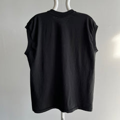1980s Blank Black Muscle Tank T-Shirt - Selvedge Pocket