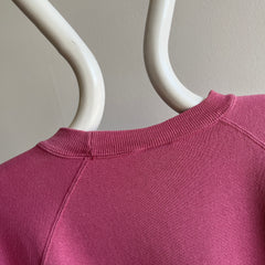 1980s Sun Faded Dusty Rose Blank Raglan Sweatshirt by Hanes Her Way HHW