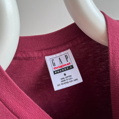 1990s Eggplant USA Made Gap Pocket T-Shirt