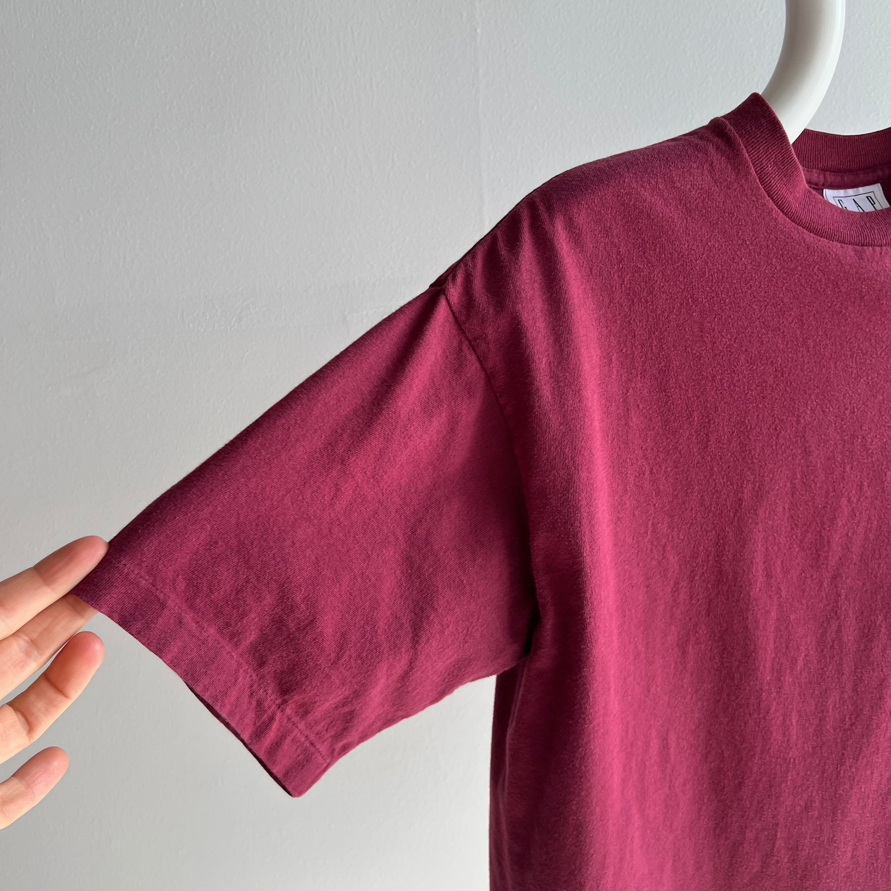 1990s Eggplant USA Made Gap Pocket T-Shirt