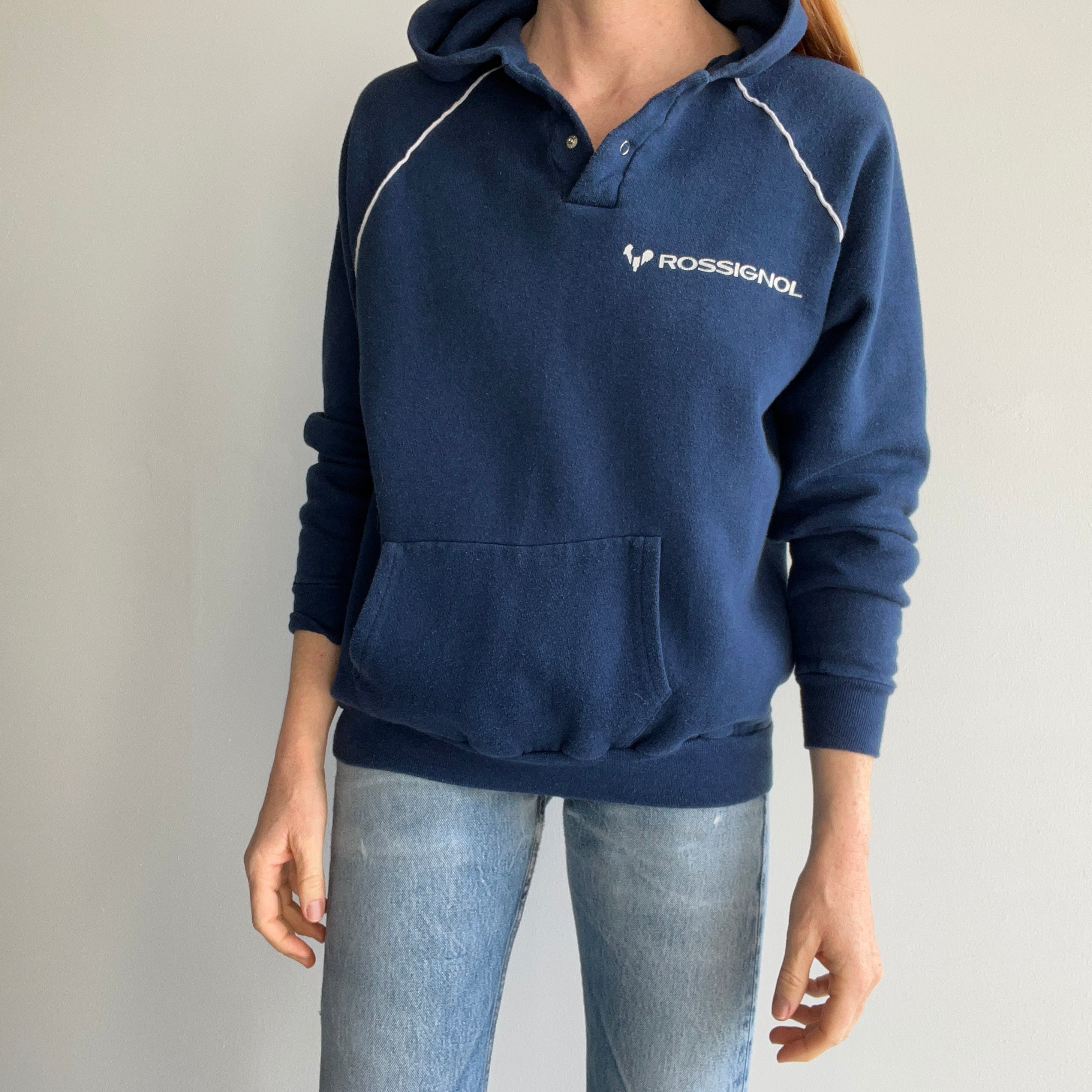 1970/80s Rossignol Ski Henley Hoodie - Oh My!