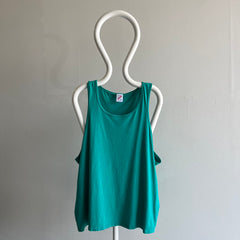 1980/90s Jerzees Teal Cotton Racerback Tank Top