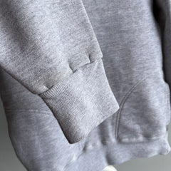 1980/90s Heavyweight Structured Velva Sheen Blank Gray Sweatshirt with Pockets