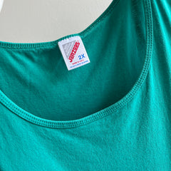 1980/90s Jerzees Teal Cotton Racerback Tank Top