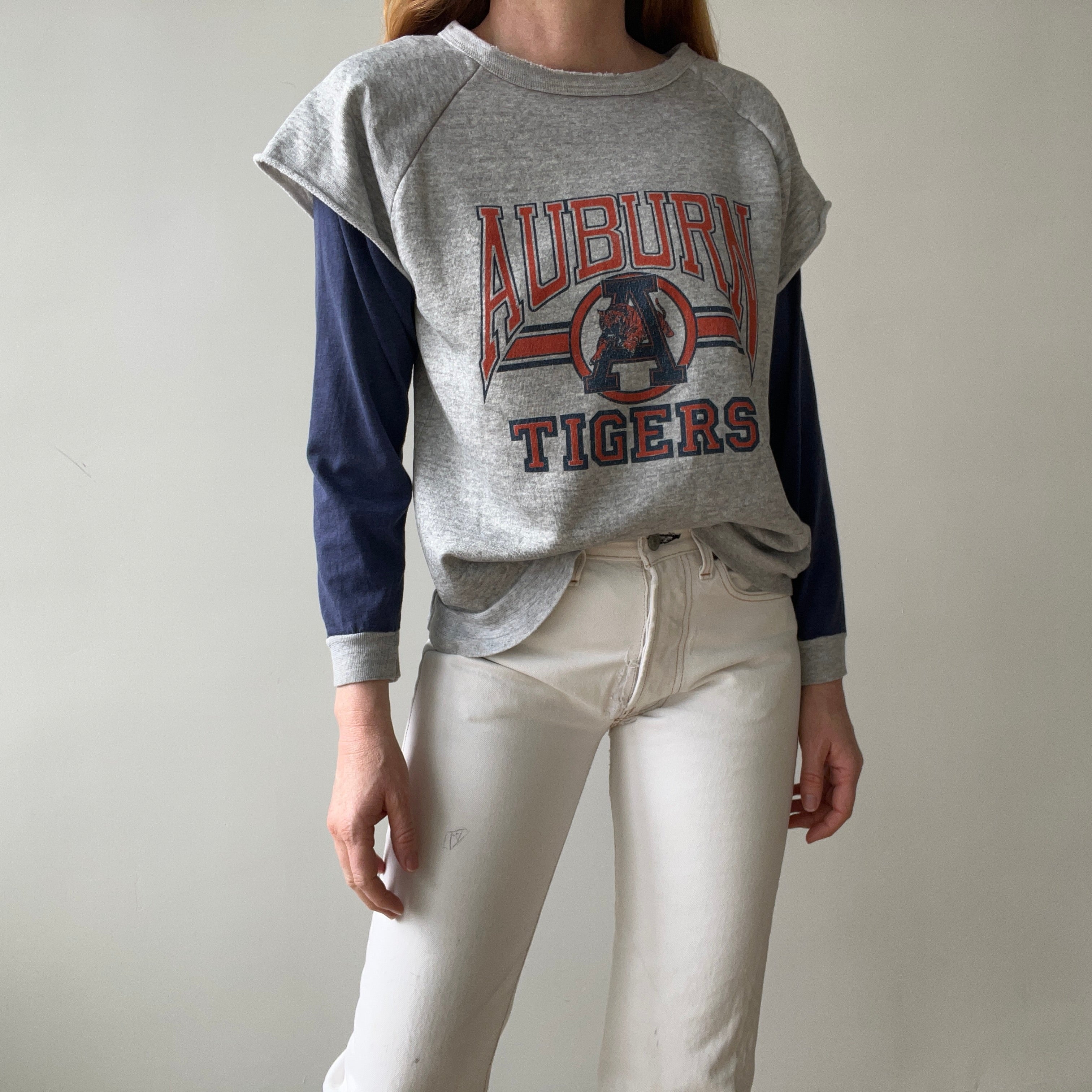 1980s Paper Thin Auburn Tigers Layered Sweatshirt/Shirt - TWOFER