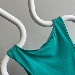 1980/90s Jerzees Teal Cotton Racerback Tank Top