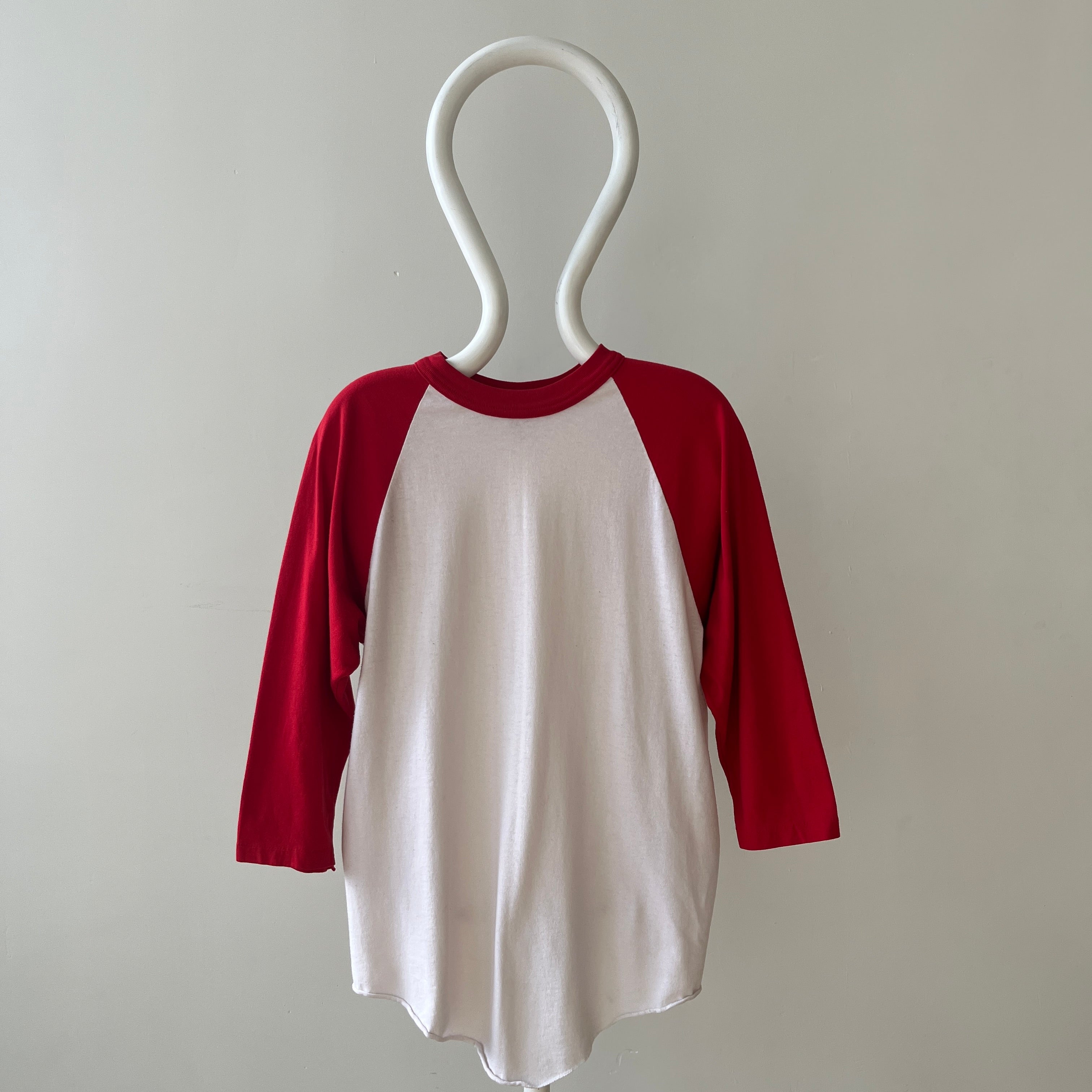 1970s/80s Red and White Three Quarter Sleeve T Shirt