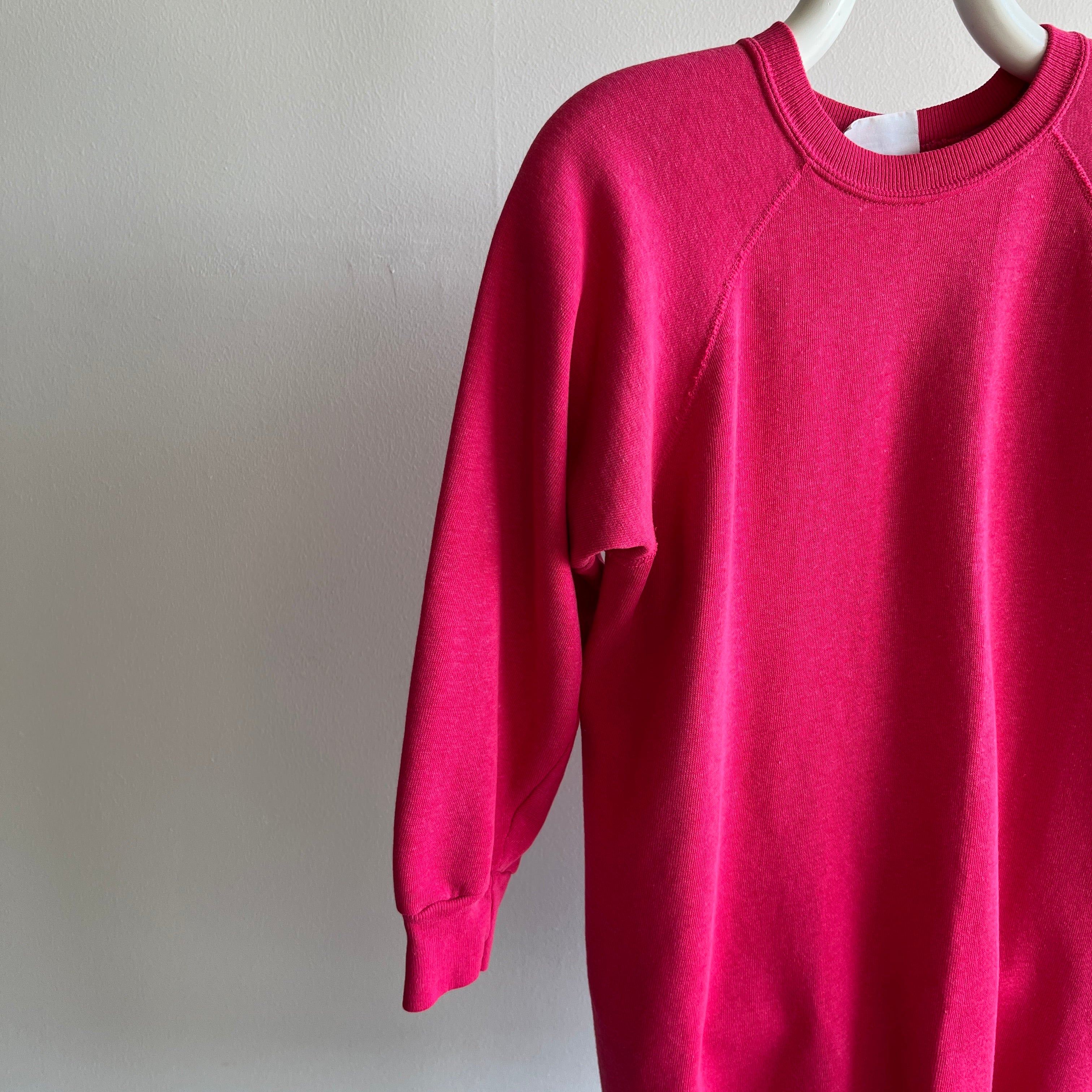 1980s Hot Pink Sweatshirt Dress By Bassett Walker - Oh My!