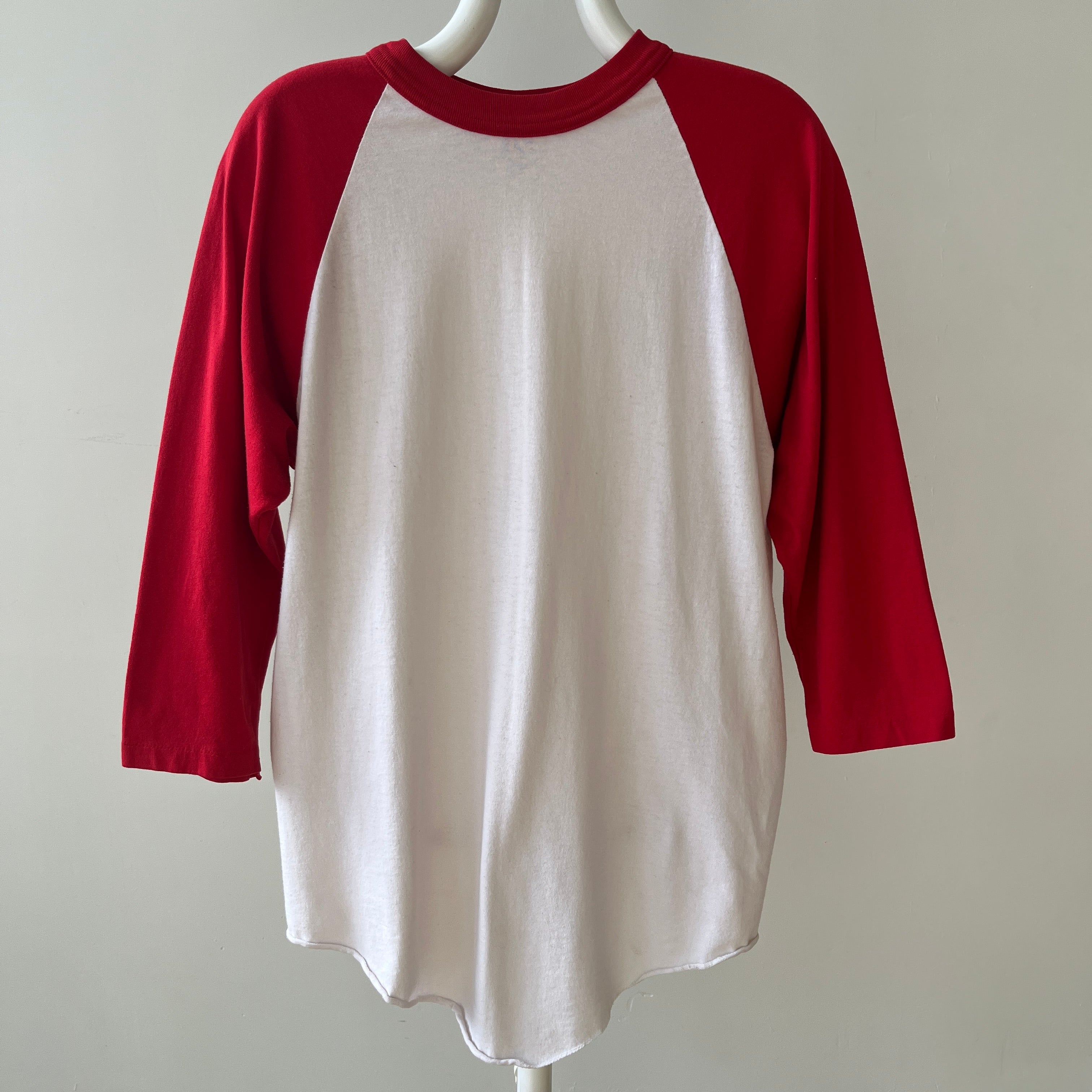 1970s/80s Red and White Three Quarter Sleeve T Shirt