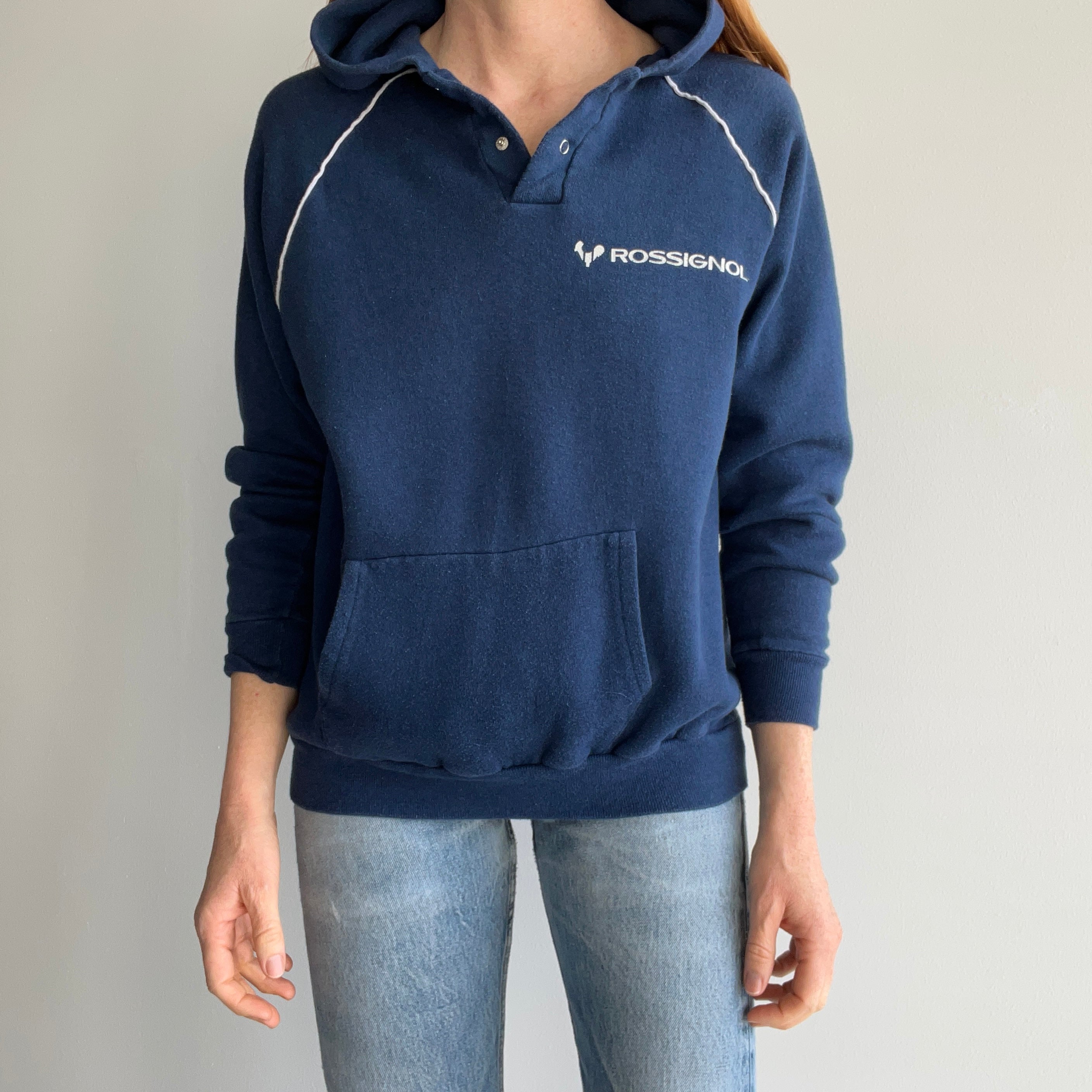 1970/80s Rossignol Ski Henley Hoodie - Oh My!