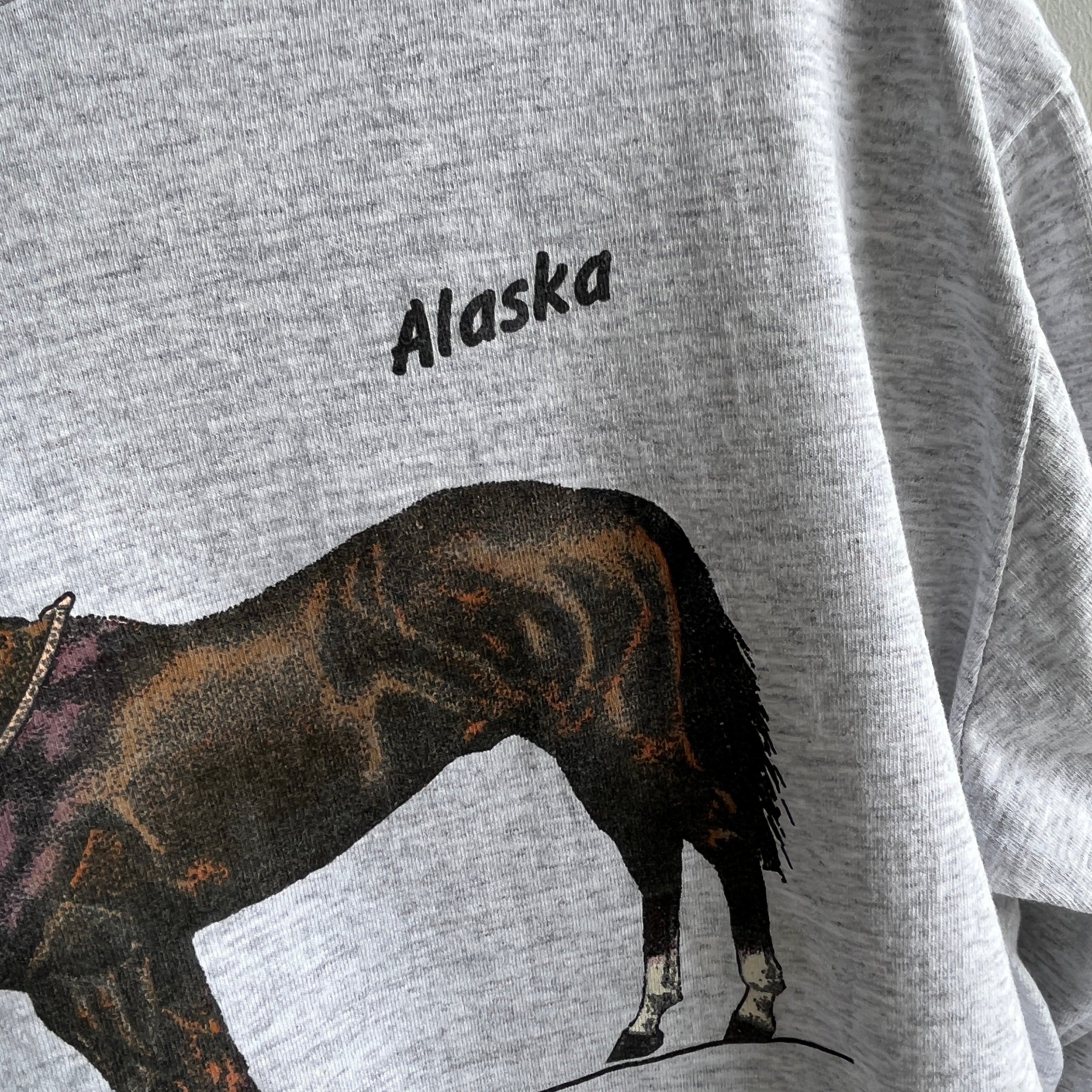 1980s Thoroughbred Alaska Mock Neck Long Sleeve Shirt by Sherry's Best