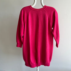 1980s Hot Pink Sweatshirt Dress By Bassett Walker - Oh My!