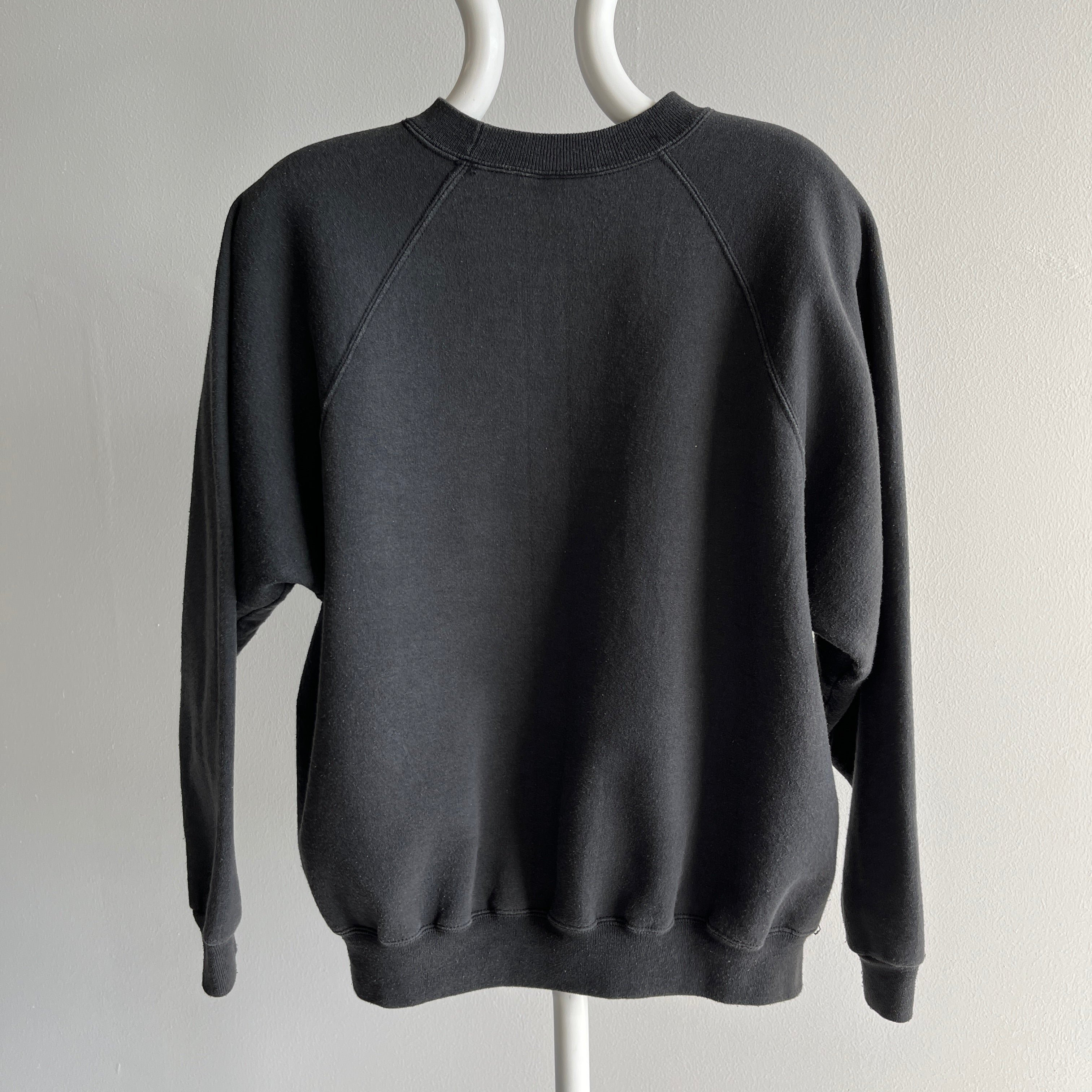 1990s Deep Gray/Faded Black Blank Sweatshirt