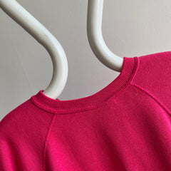 1980s Hot Pink Sweatshirt Dress By Bassett Walker - Oh My!