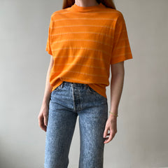 1970s Orange Striped T Shirt