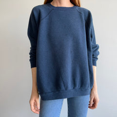 1970s Luxurious Blank Navy Sweatshirt - Did I Mention Luxury?