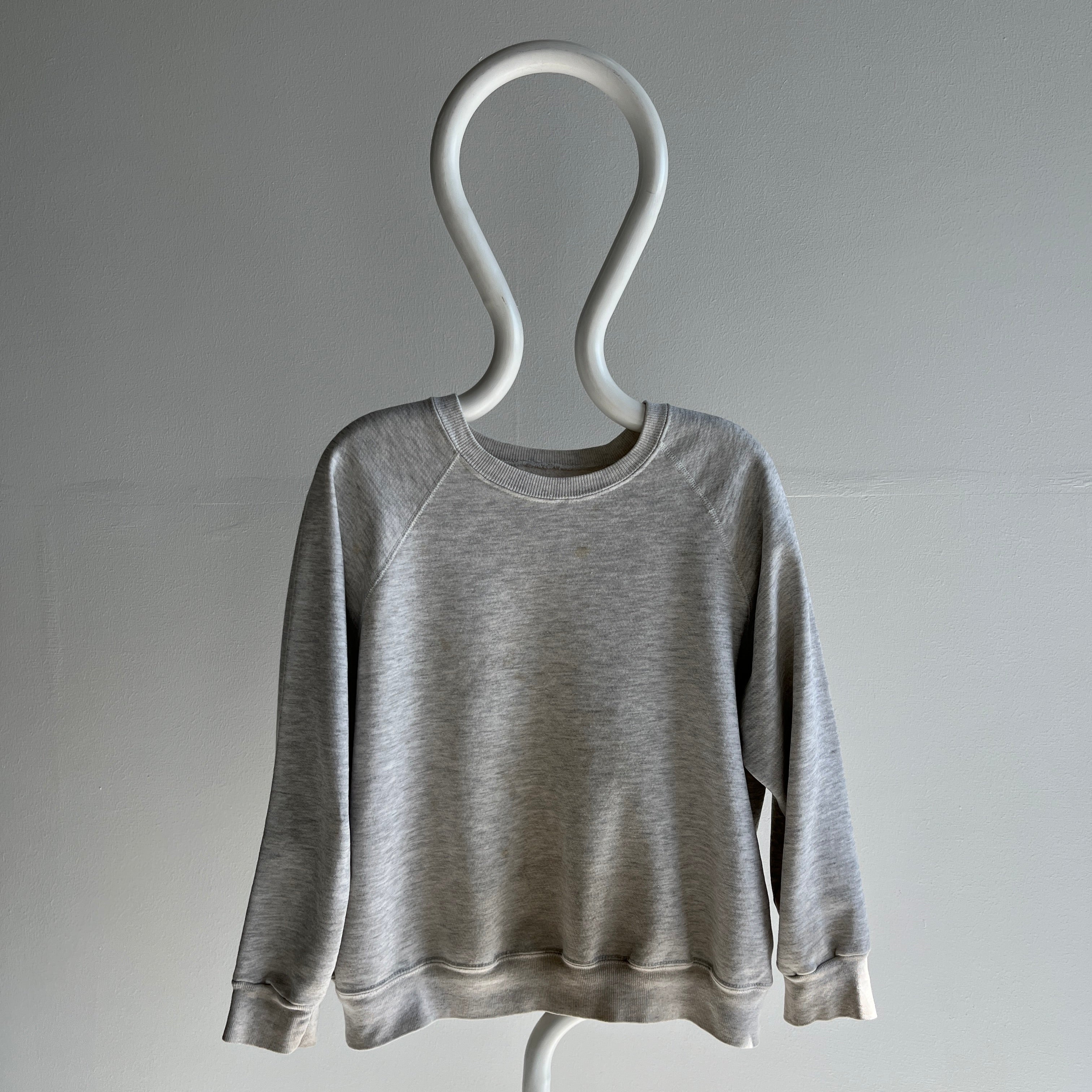 1980s Super Stained Blank Gray Sweatshirt (Feels Like a Bassett Walker)