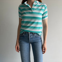 1980s Cute Striped Polo with a Unicorn on It :)