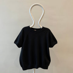 1980s Blank Black Short Sleeve Raglan Sweatshirt