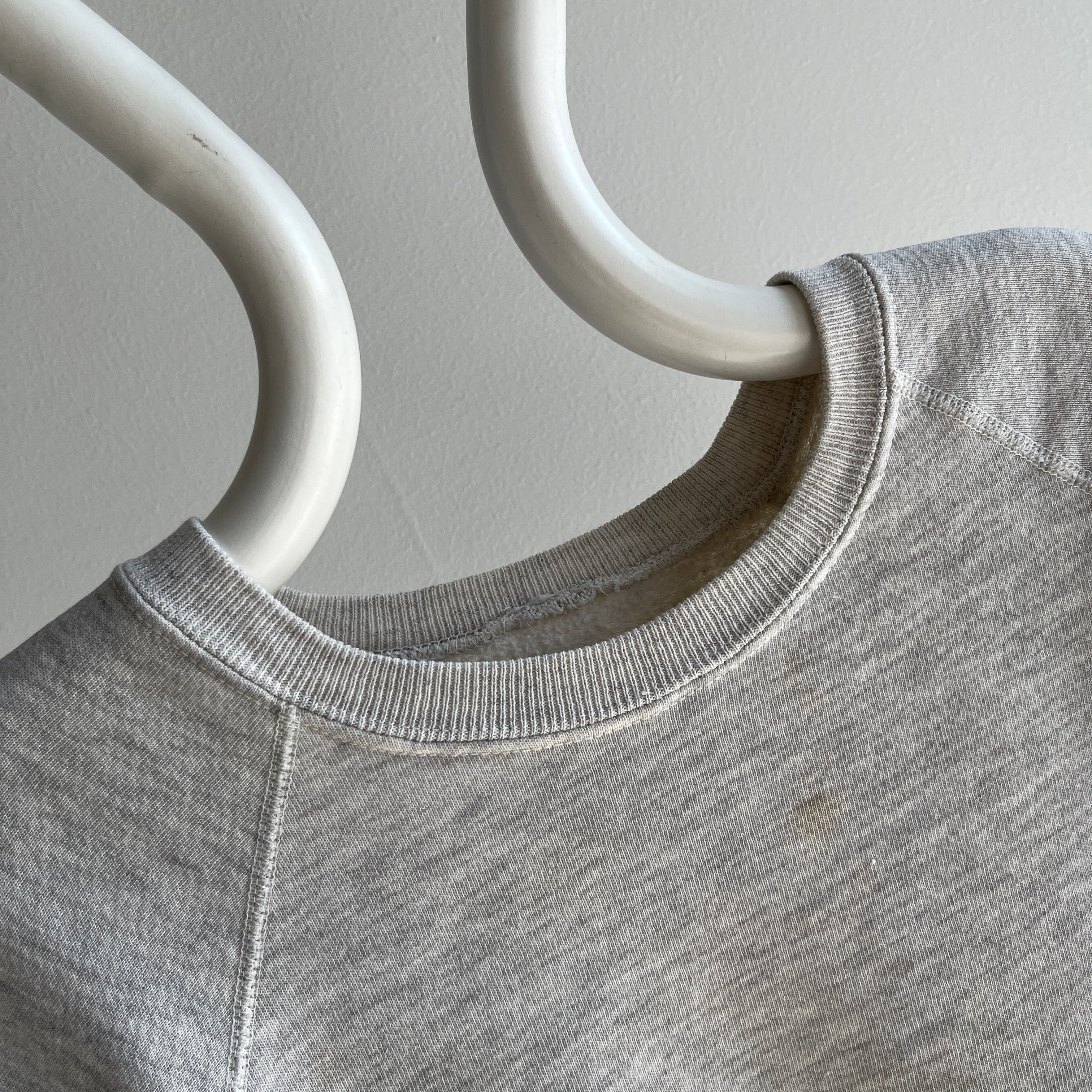 1980s Super Stained Blank Gray Sweatshirt (Feels Like a Bassett Walker)