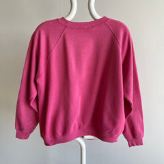 1990s Paint and Other Stained Blank Barbie Pink Sweatshirt by HHW