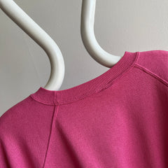 1990s Paint and Other Stained Blank Barbie Pink Sweatshirt by HHW