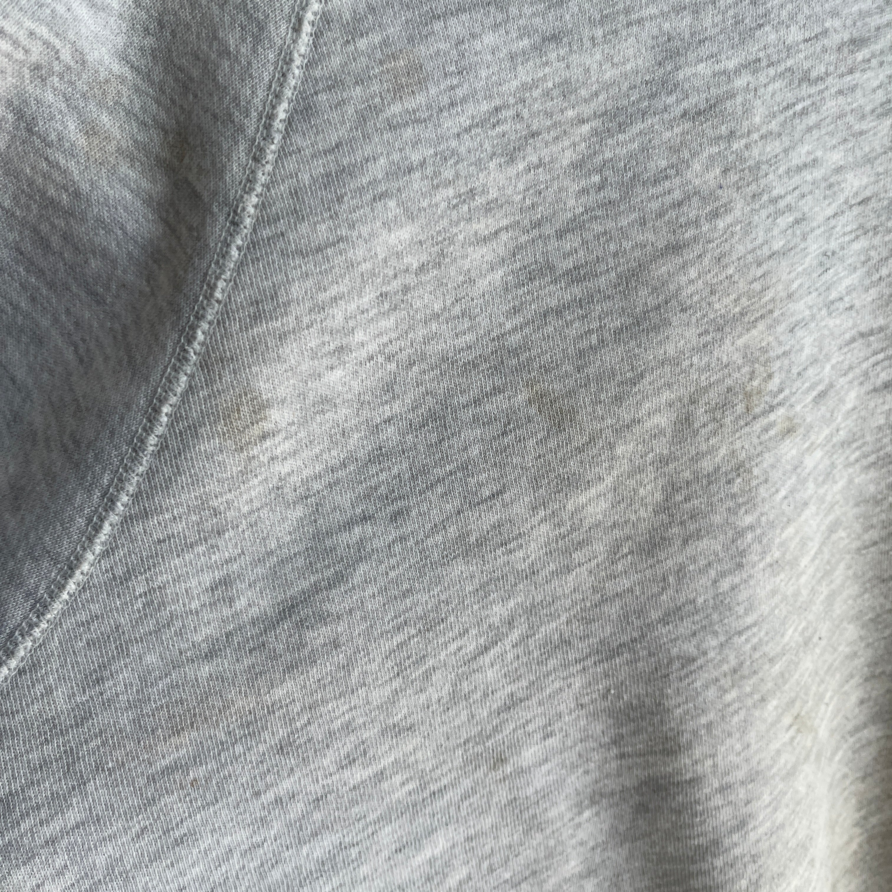 1980s Super Stained Blank Gray Sweatshirt (Feels Like a Bassett Walker)