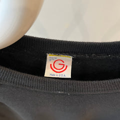 1980s Blank Black Short Sleeve Raglan Sweatshirt