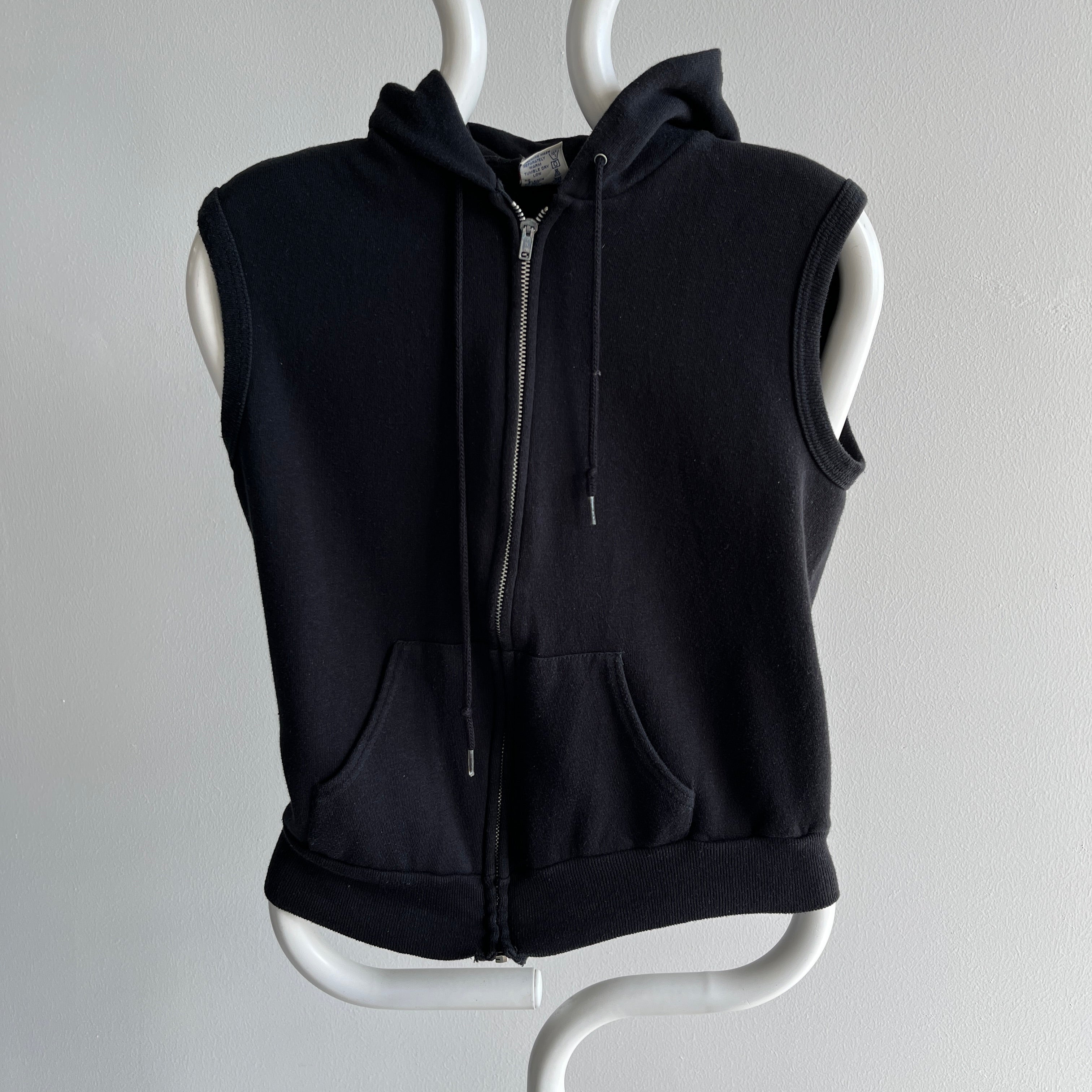 1980s Bassett Walker Zip Up Hoodie Tank - WOWZA