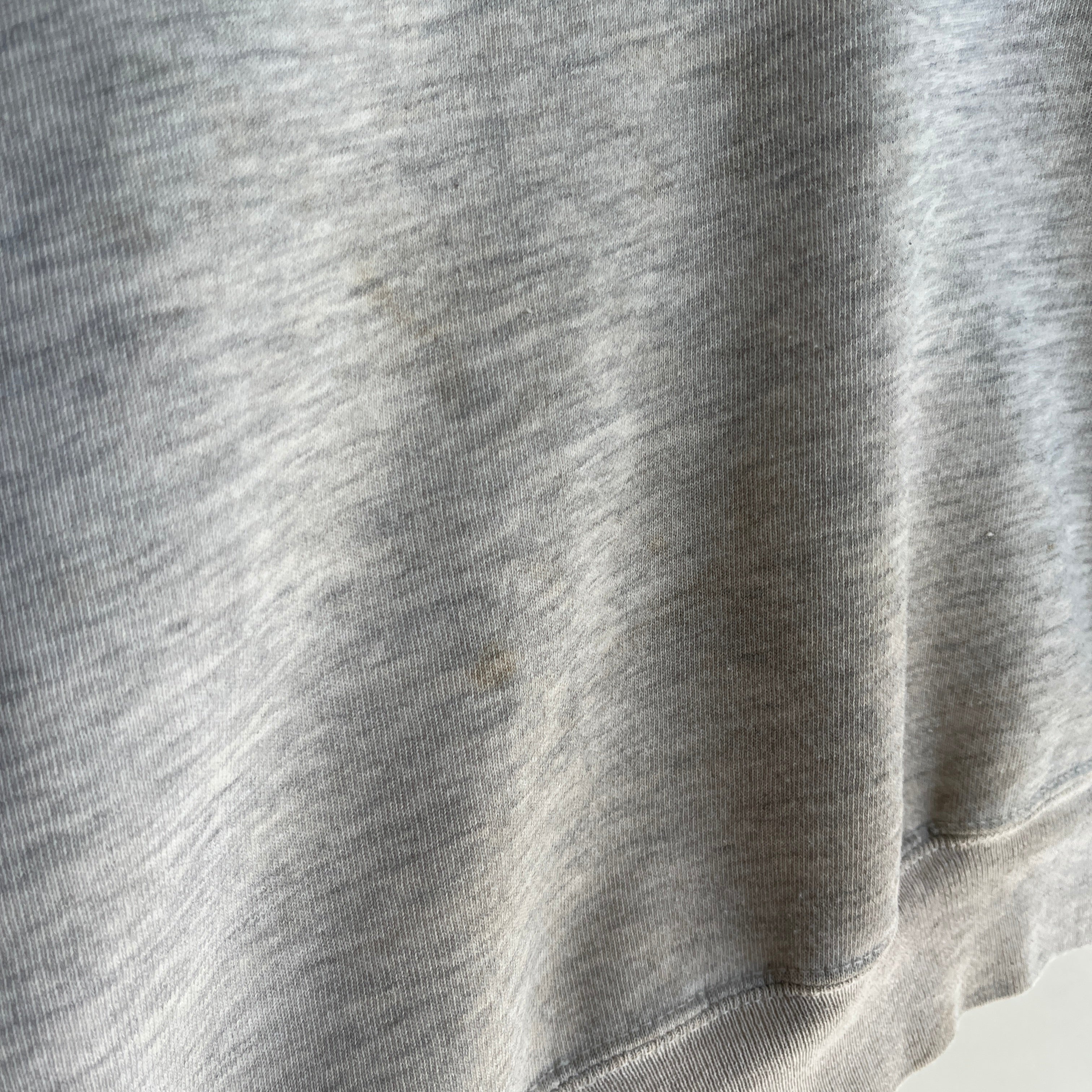 1980s Super Stained Blank Gray Sweatshirt (Feels Like a Bassett Walker)