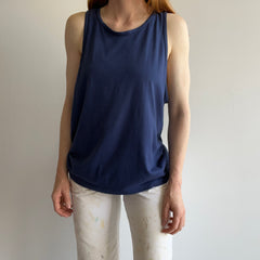 1980s Slouchy Blank Navy Islanders Tank Top