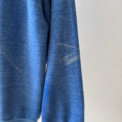 1970s Faded Graphic Sweatshirt - Chimpanzee/Monkey with a Broom? Pop Culture