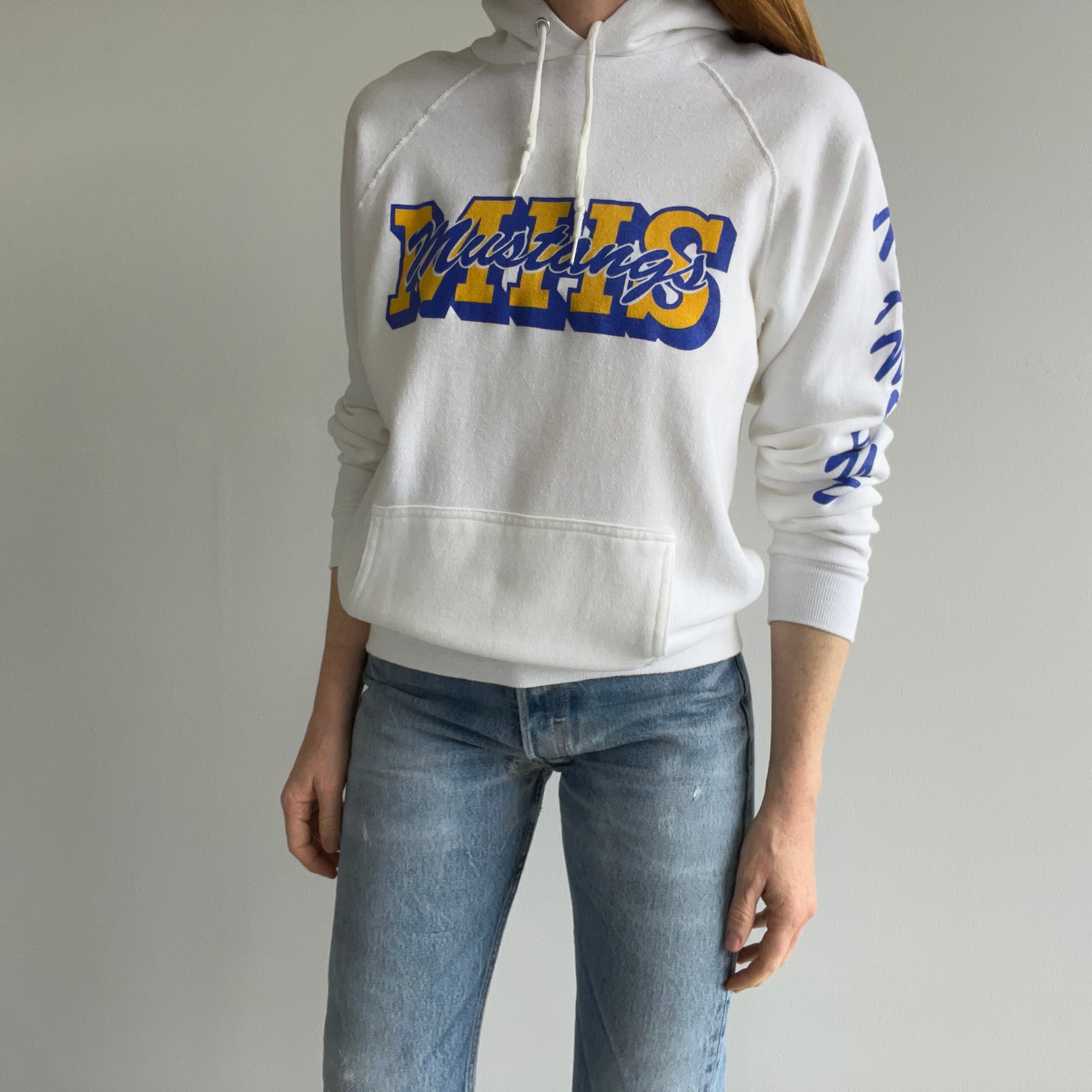 1980s MHS Mustangs Barely Worn Hoodie by Collegiate Pacific