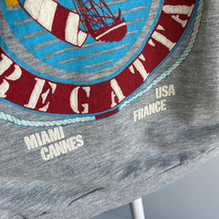 1980s World Regatta Lightweight Thin and Slouchy Color Block Sweatshirt