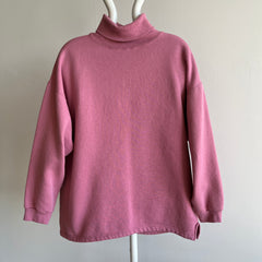 1980s Bridesmaid's Pink Mauve Turtleneck Sweatshirt