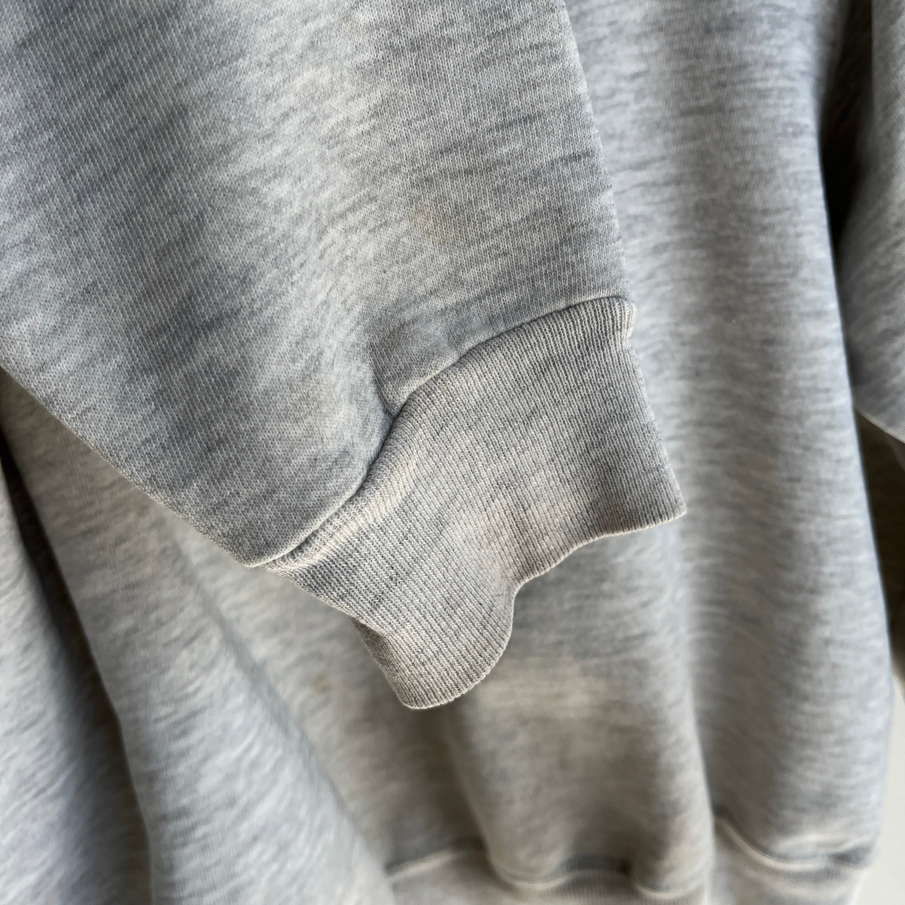 1980s Super Stained Blank Gray Sweatshirt (Feels Like a Bassett Walker)