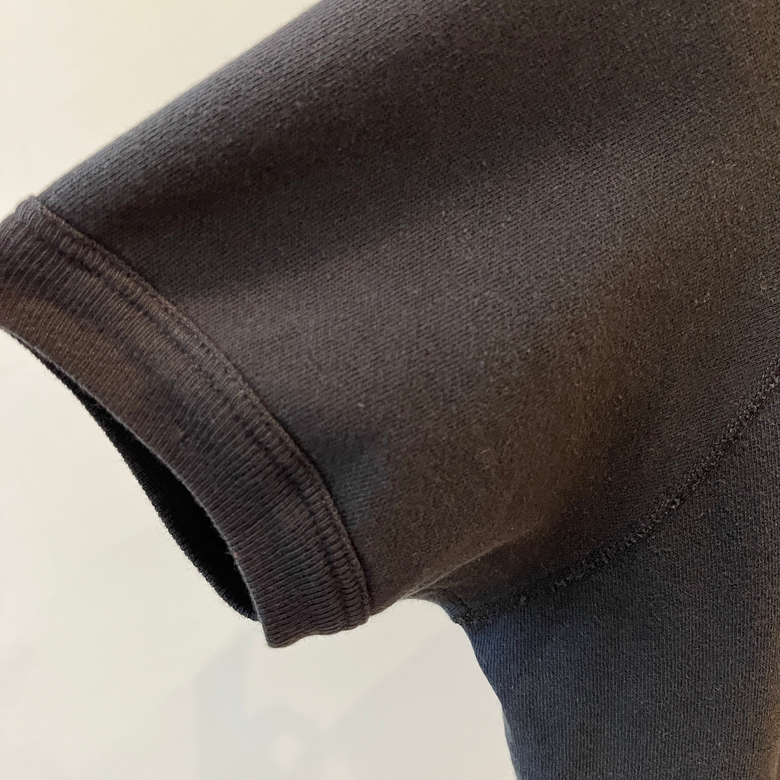 1980s Blank Black Short Sleeve Raglan Sweatshirt