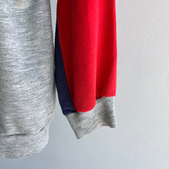 1980s World Regatta Lightweight Thin and Slouchy Color Block Sweatshirt