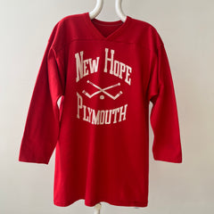 1980s New Hope Plymouth Long Sleeve Hockey T Shirt !!!!!!