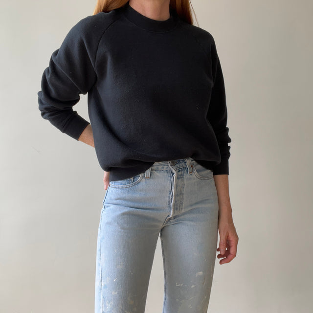 1990s Blank Black Sweatshirt - !!!