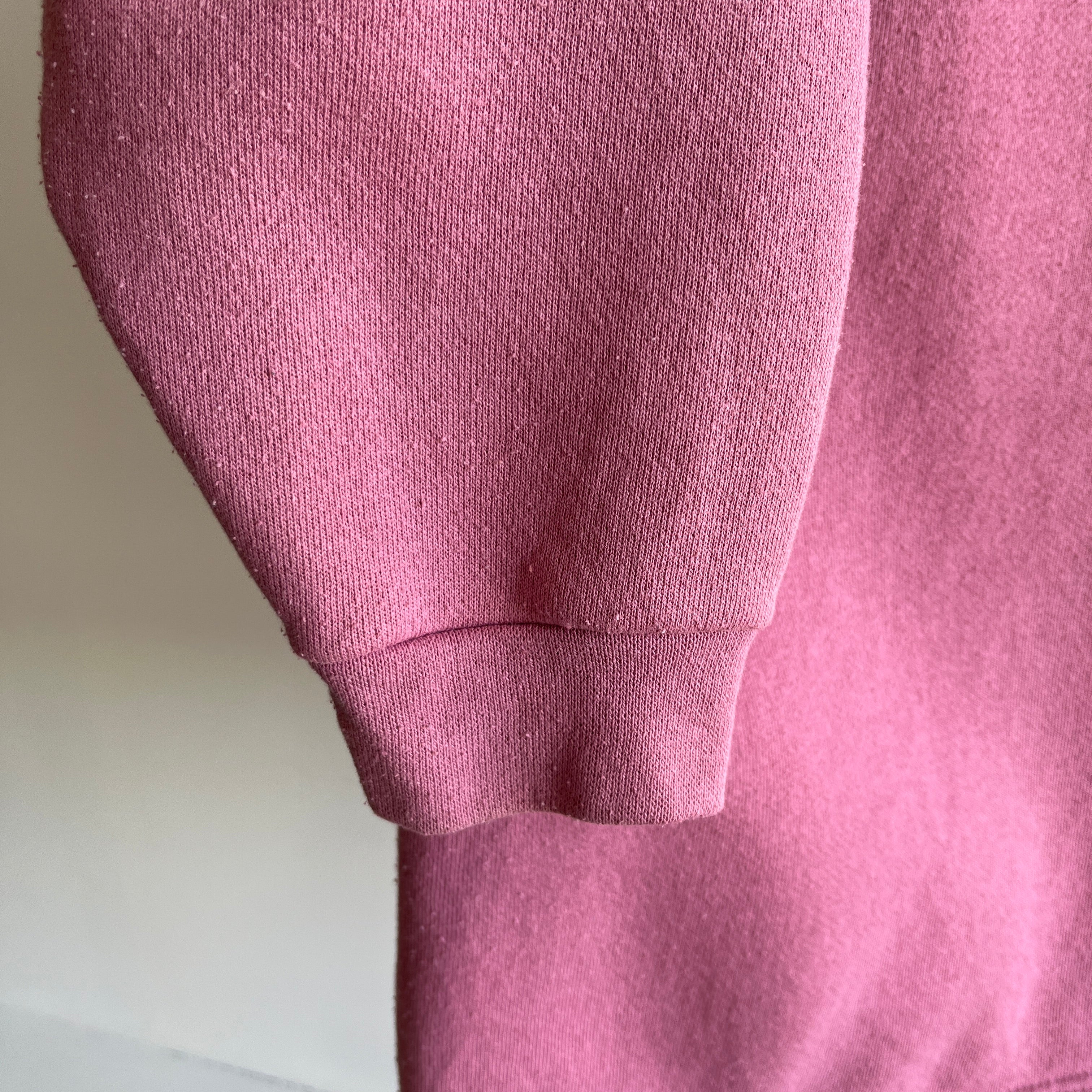 1980s Bridesmaid's Pink Mauve Turtleneck Sweatshirt