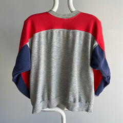 1980s World Regatta Lightweight Thin and Slouchy Color Block Sweatshirt