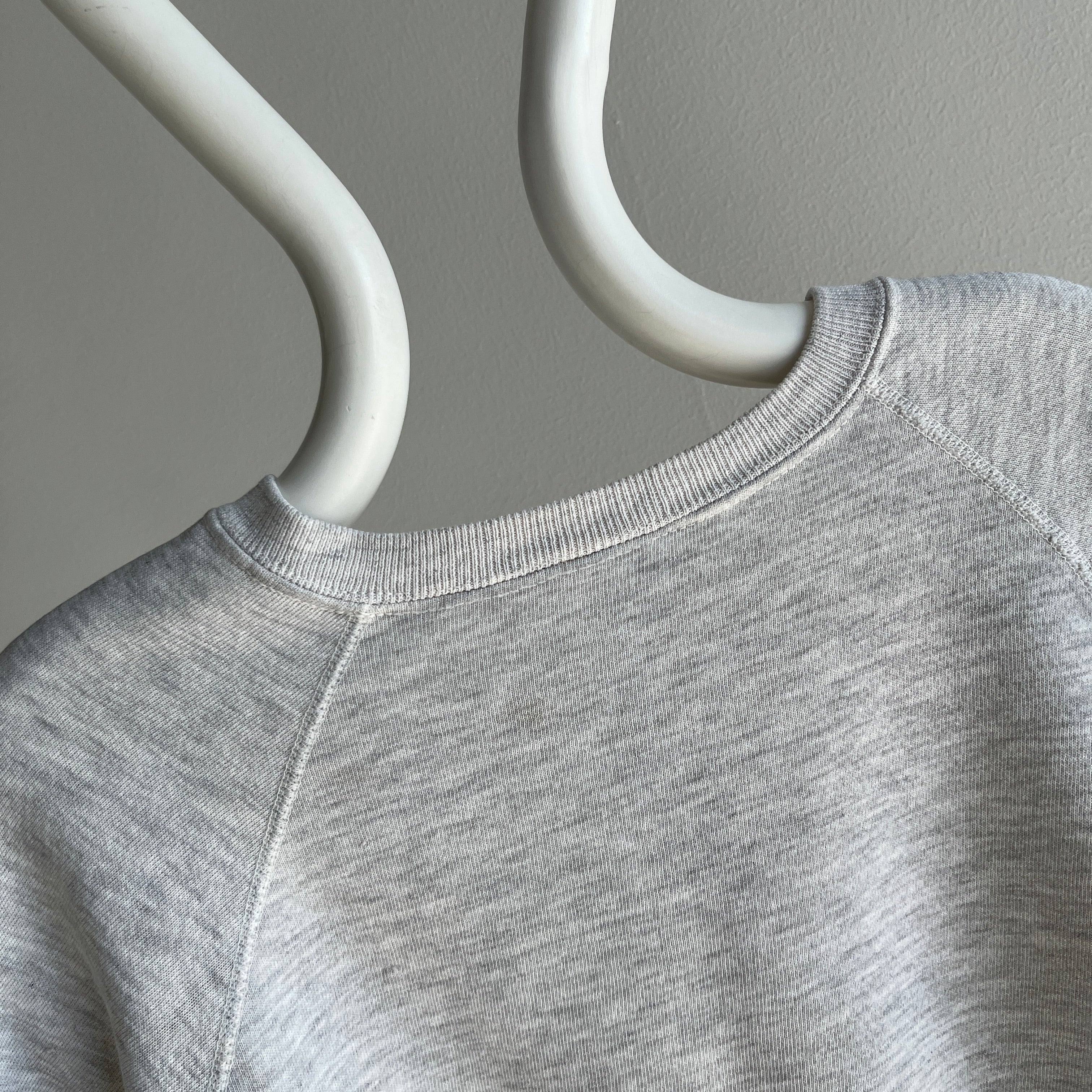 1980s Super Stained Blank Gray Sweatshirt (Feels Like a Bassett Walker)